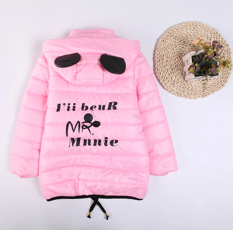 

Retail 2016 New Styles Girls Mickey Minnie Jacket Baby Girls Cotton Winter Thick Warm Coat Children Lovely Outerwear