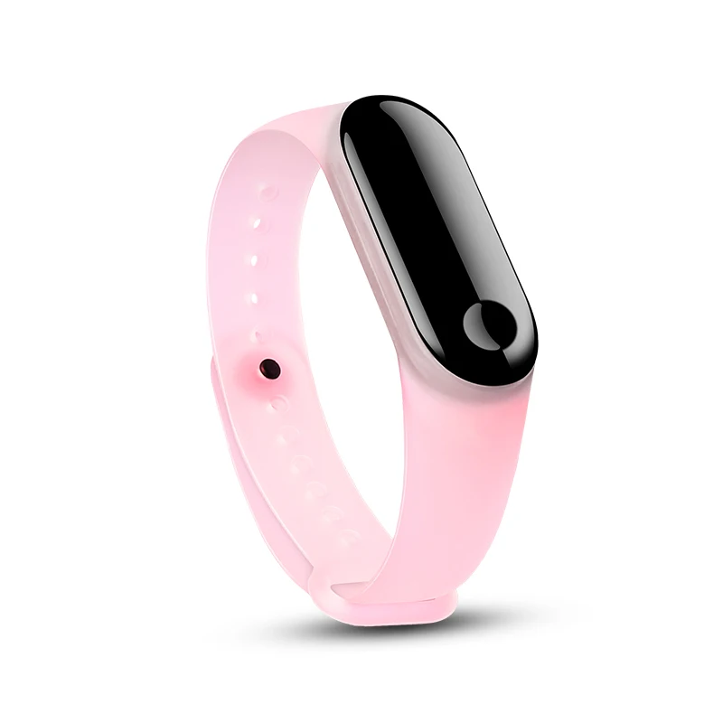 Transparent pink Прозрачный ремешок для часов для xiaomi mi band 4 сменный ремешок mi Band 3 силиконовый браслет mi band 4 NFC Сменные аксессуары - Цвет: Transparent pink