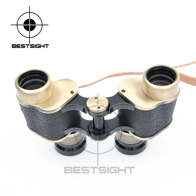 

Exquisite Bronze Binoculars 6X24 with Rangefinder Reticle 145M/1000M with Cowhide Bag Delicate Gift for Outdoor Sport Lovers