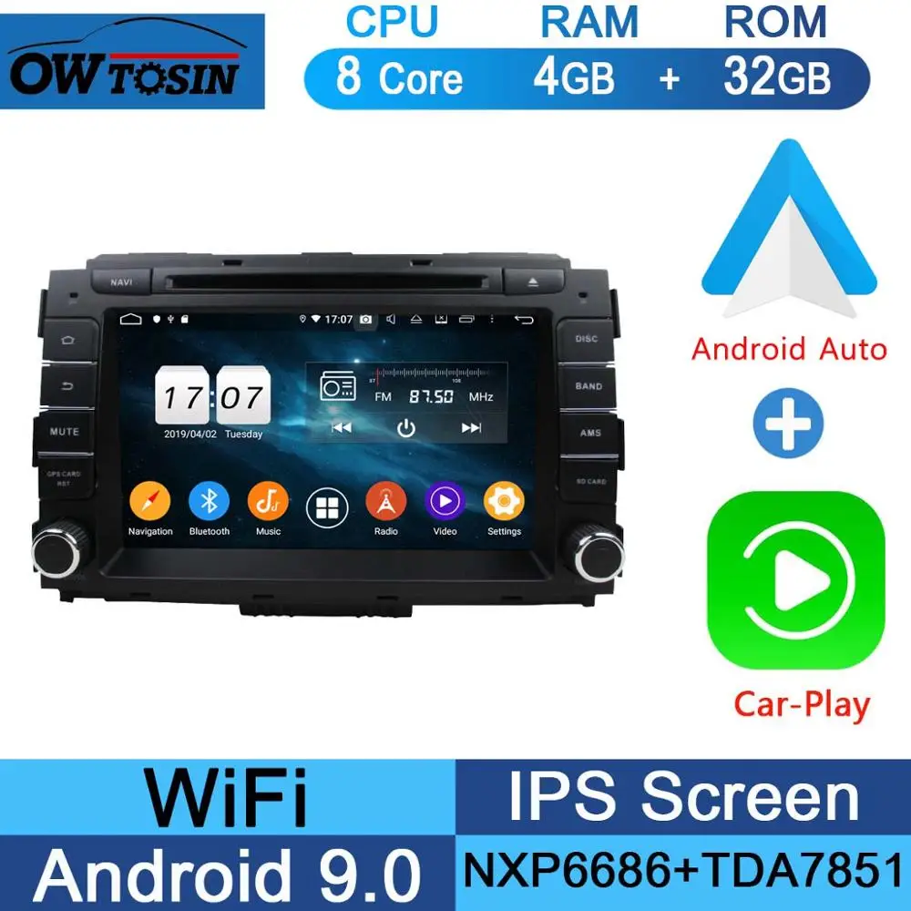 32G CarPlay Android " ips 1920*1080 8 ядерный 4 Гб ram+ 64 ГБ rom Android9.0 автомобильный dvd-плеер для KIA Carnival DSP радио gps Parrot BT - Цвет: 32G CarPlay Android