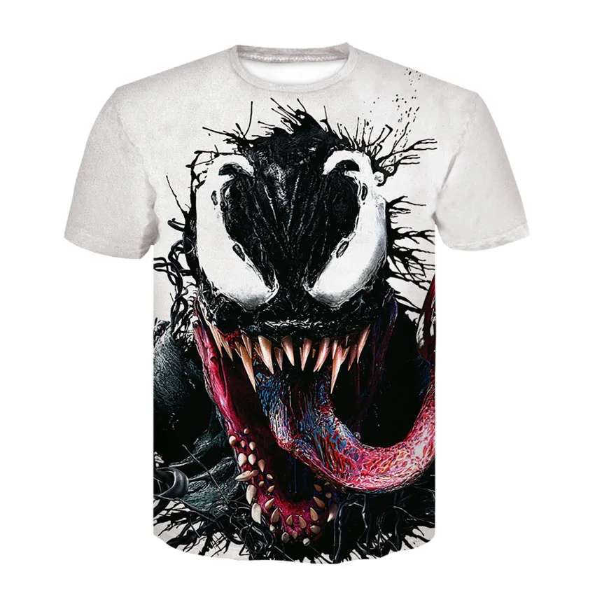 Новая серия venom мужская футболка Летняя 3D печать круглый вырез короткий рукав серия Marvel Повседневная футболка модная крутая мужская рубашка