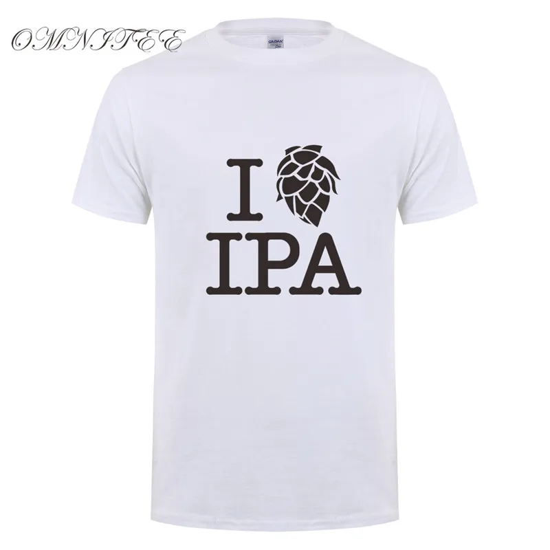 Мужская футболка с принтом I LOVE IPA летняя хлопковая коротким рукавом пивная