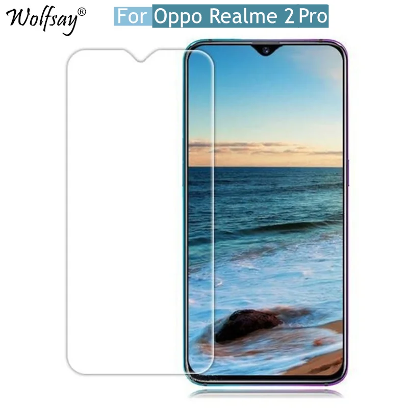 Oppo-Protector de pantalla de vidrio templado Realme 2 Pro, pel&iacute;cula de cubierta Premium 9H para Oppo Realme 2 Pro, 2 uds.-0