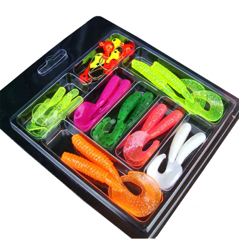Набор мягких рыболовных приманок набор крючков с 8 свинцовыми джиг-головками для