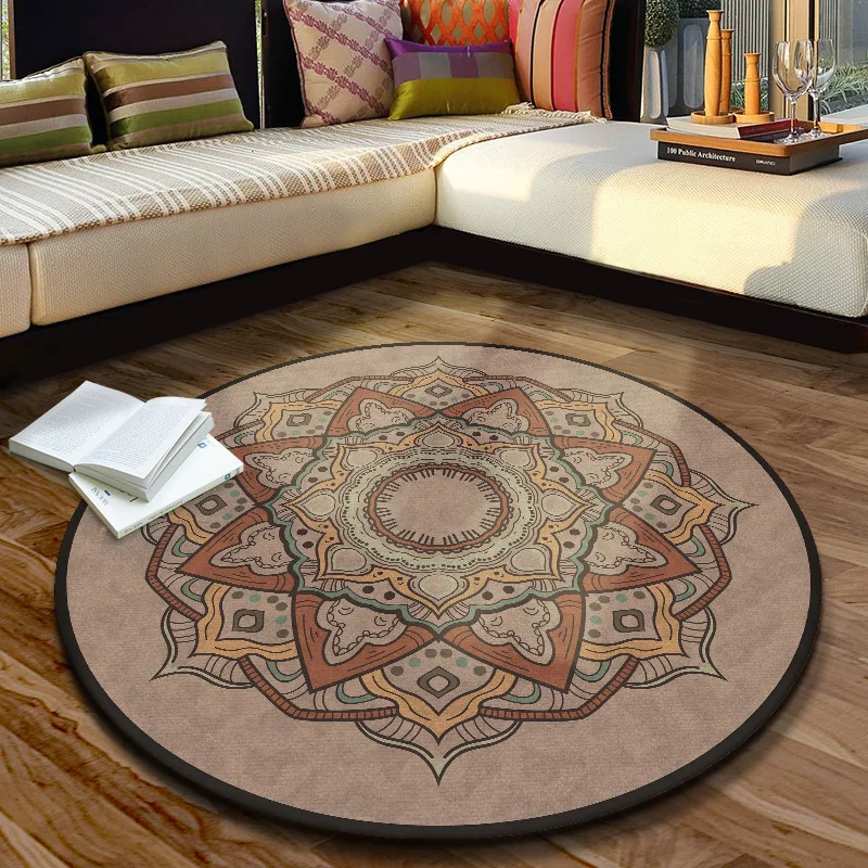 Boho напольный коврик для гардеробной и ковров Коврик для йоги с мандалой Хиппи Мандала нескользящий круглый ковер для гостиной большой ковер - Цвет: 3