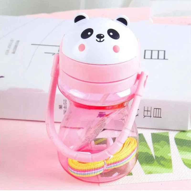 Милые Чашки для воды детей детская бутылочка кормления с соломинкой портативная