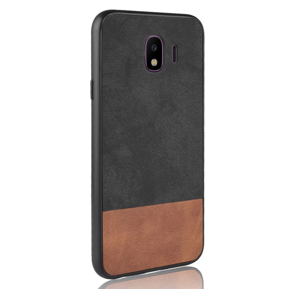 For Samsung Galaxy J4 Case Soft TPU+PU+PC Stitching contrast denim PU leather Cover 2018 J400 Phone Bag Cases | Мобильные телефоны