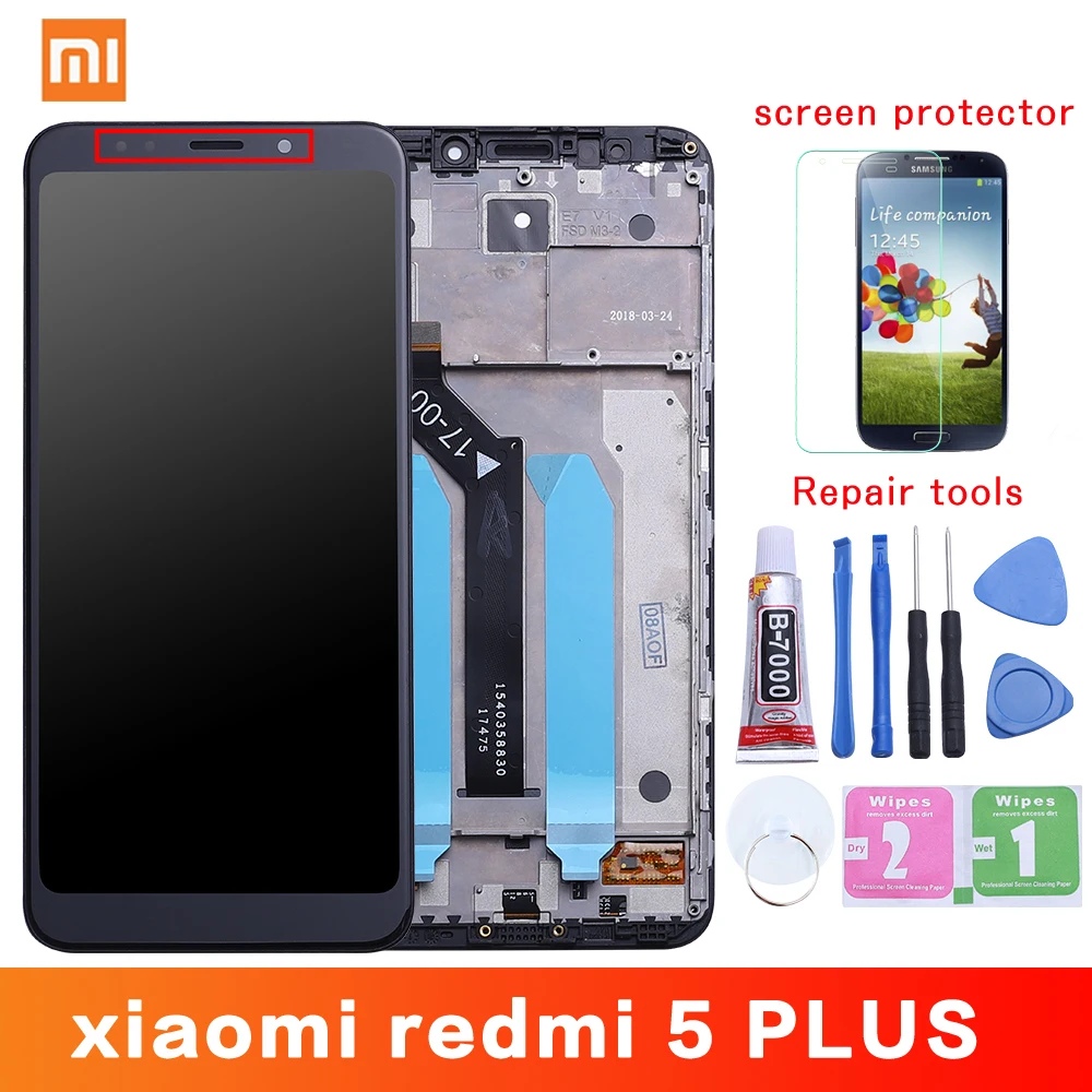 IPS-дисплей 2160x1080 для Xiaomi Redmi 5 Plus ЖК-дисплей Note сенсорный ЖК-экран с дигитайзером