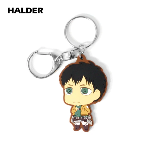 Halder аниме Атака Титанов Eren Mikasa Саша блузка Hange Zoe фигурные Подвески мягкие ПВХ Брелоки держатель ключей автомобильные брелоки на сумку - Цвет: Eren