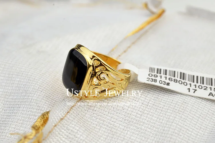 Модное черное кольцо USTYLE мужские кольца ювелирные изделия для мужчин | Украшения