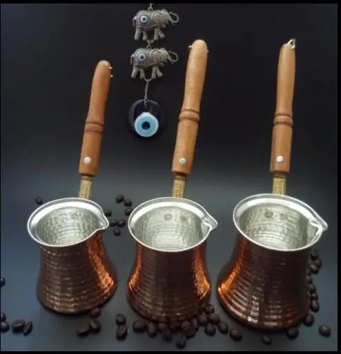Турка Турецкий кофейник турка Турецкая медная кофеварка для турка Cezve кафетерия с деревянной ручкой Cevze
