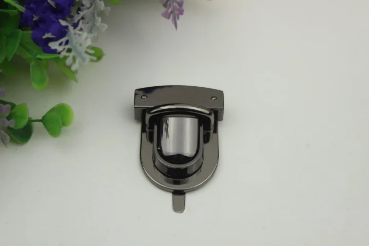 Gun black Новая металлическая сумочка, застежка, поворотный замок, пряжка, сумка, аксессуары, поворотный замок для сумки DIY, кошелек, фурнитура, застежка, утка, язык, поворотный замок - Цвет: Gun black