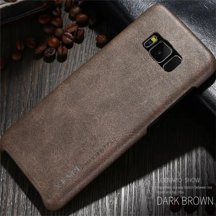 Чехол для Samsung Galaxy S8 G9500 G950 чехол X-уровень ультра тонкий Pu чехол для Samsung Galaxy S8 плюс G9550 G955 - Цвет: Коричневый