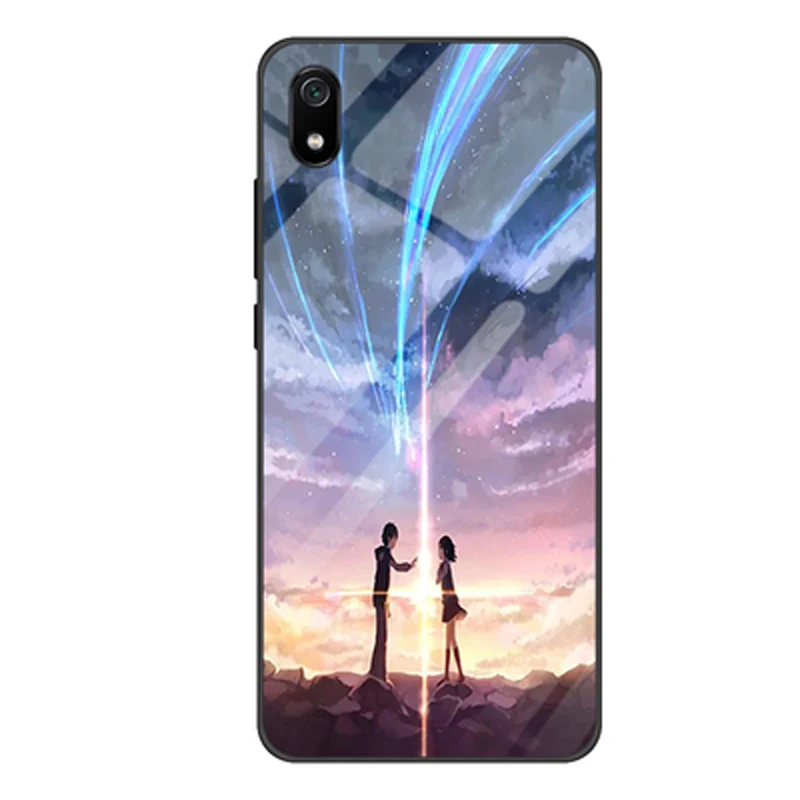 Для xiaomi redmi 7A чехол звездная звезда закаленное стекло+ ТПУ Край жесткий чехол s redmi 7A стеклянный чехол для xiaomi redmi 7 A сумка