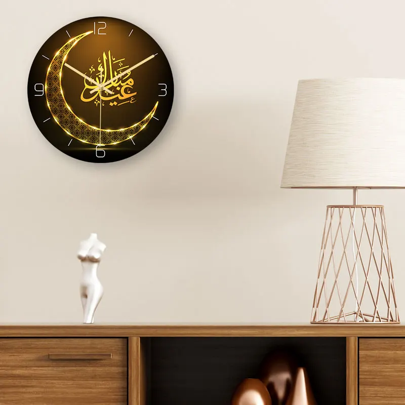 Мусульманский узор настенные часы современный дизайн 3D бесшумные Horloge акриловый