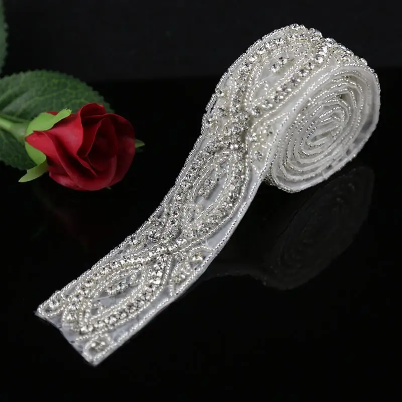1 ярд Кристальные Стразы для аппликации отделка свадебной ленты (ширина: 4 &quot) |