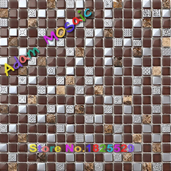 Стеклянная плитка коричневый мозаика стеновых панелей природного камня