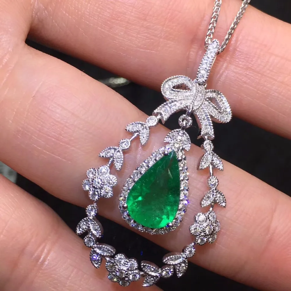 Ювелирные изделия настоящее чистое 18 K Белый Золотой ювелирные AU750 натуральный