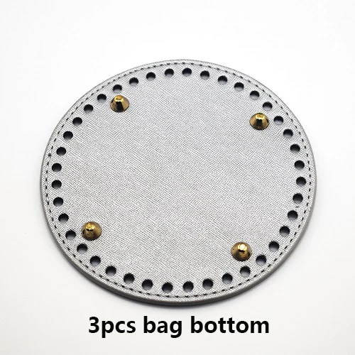 3pcs Silver 3 шт. сумки аксессуары кожаная сумка с круглым дном DIY Сменные днище для сумки-ковша Сумки через плечо сумка-мессенджер 15*15 см - Цвет: 3pcs Silver