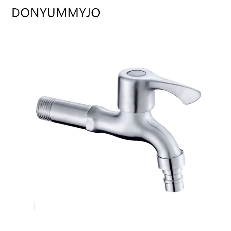 1pc Lengthen 304 Stainless Steel Washing Machine Faucet Mop Pool Multi-function Quick Open 4 Points Tap | Обустройство дома