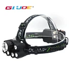 Налобный фонарь GIJOE T6, светодиодный, водонепроницаемый, перезаряжаемый через usb, 2000 лм, 2 аккумулятора 18650, супер яркий головной светильник, 6 режимов, задний светильник