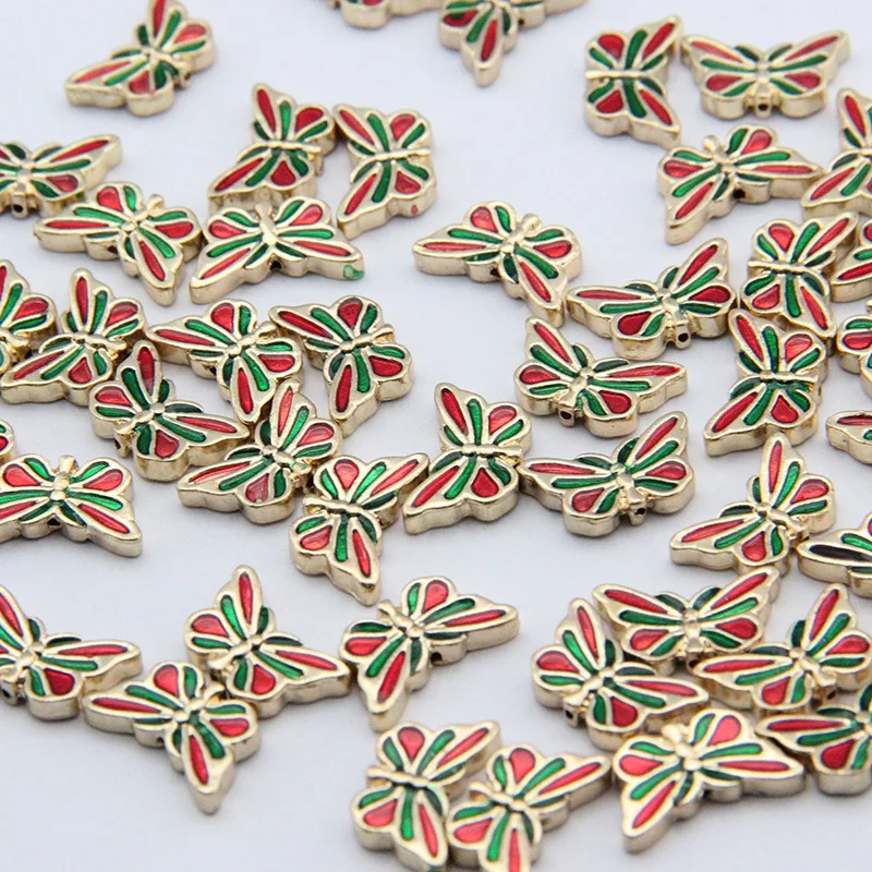 

5pcs Dripping Oil Butterfly Charms Bead Imitate Enamel Effect Beads Bracelet Necklace Pendants Charms DIY Jewelry Accessories