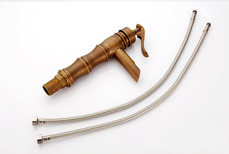 Новый стиль смесители для умывальника бамбуковые античные краны ванной раковины