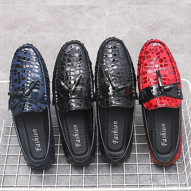 Для мужчин кожаные с леопардовым принтом мужские лоферы Высокое качество для