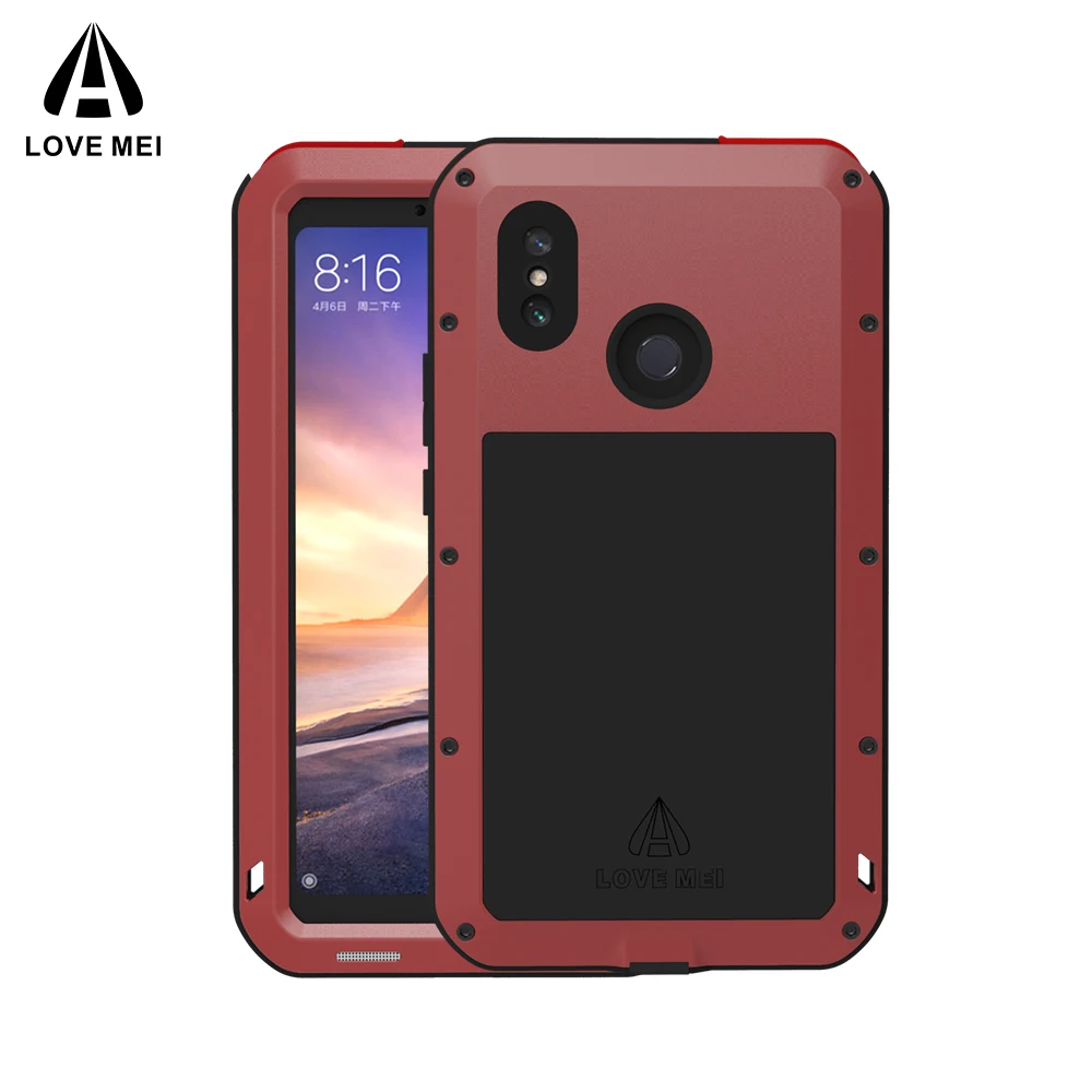 Металлический Алюминиевый Чехол LOVE MEI для Xiaomi MI Max 3 2 сверхпрочный противоударный