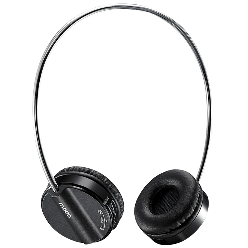 Черный Оригинальная стереогарнитура Rapoo H6020, Bluetooth, беспроводная гарнитура Bluetooth 4,1, наушники, гарнитура с двумя режимами, Hi-Fi наушники - Цвет: Черный