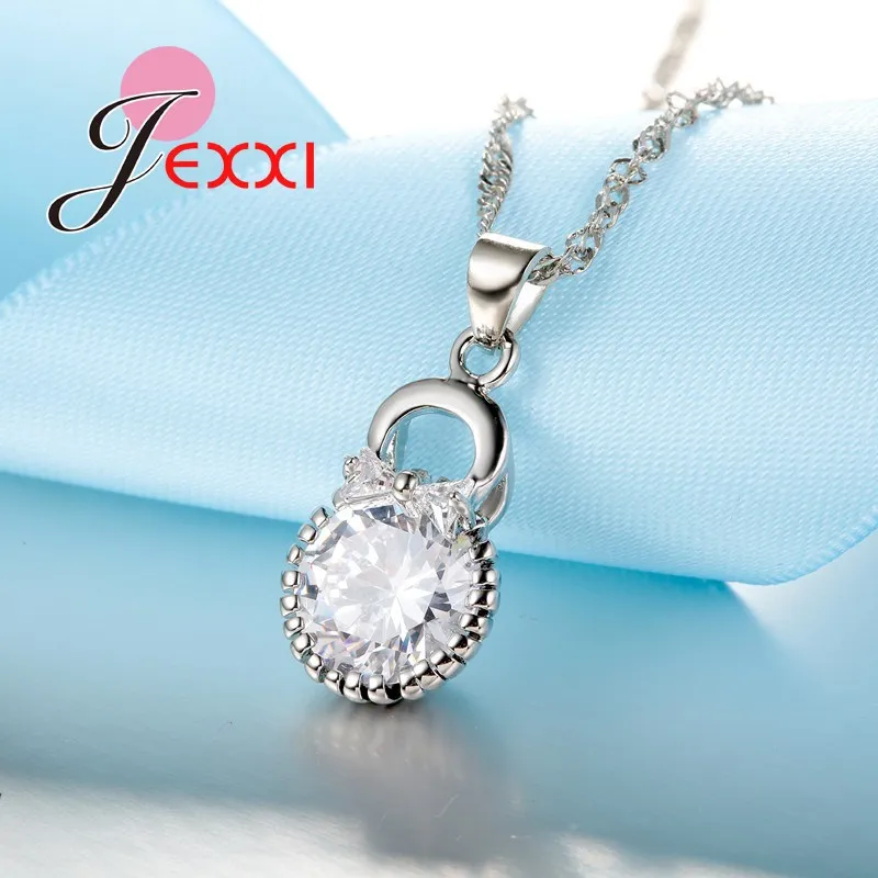 Brand Clock Fashion Necklace Earring 925 Sterling Silver Jewelry Set For Women Wedding Bridal Jewellery Sets | Украшения и