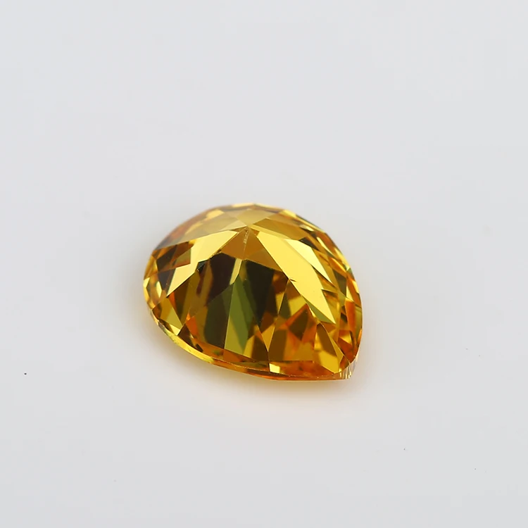 

50PCS 2x3~13x18mm Pear Shape Loose CZ Stone Golden Yellow Color AAAAA Cubic zirconia Synthetic stone For Jewelry DIY Gems Stone