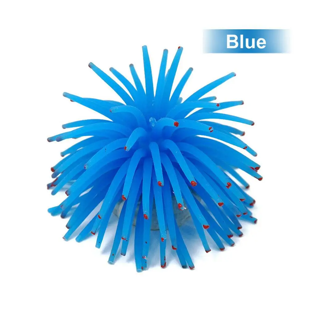 Aquarium Silicone Simulation Artificial Fish Tank Fake Coral Plant Underwater Aquatic Sea Anemone Ornament Decoration Accessory