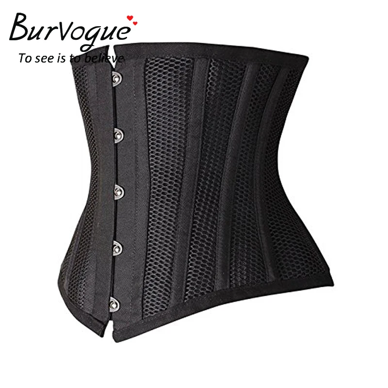 Burvogue женские корсеты под грудь и бюстье талии Cincher корсет для похудения Корсеты дышащие сетки атласные талии тренер корсеты