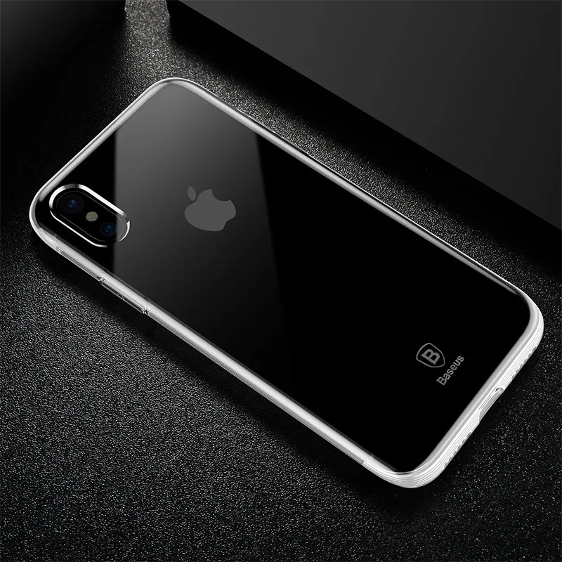 White Чехол для iphone X, чехол Baseus, роскошный Мягкий ТПУ силиконовый чехол для телефона s, чехол для iphone X, роскошный цветной чехол из углеродного волокна для iphone X, чехол - Цвет: White