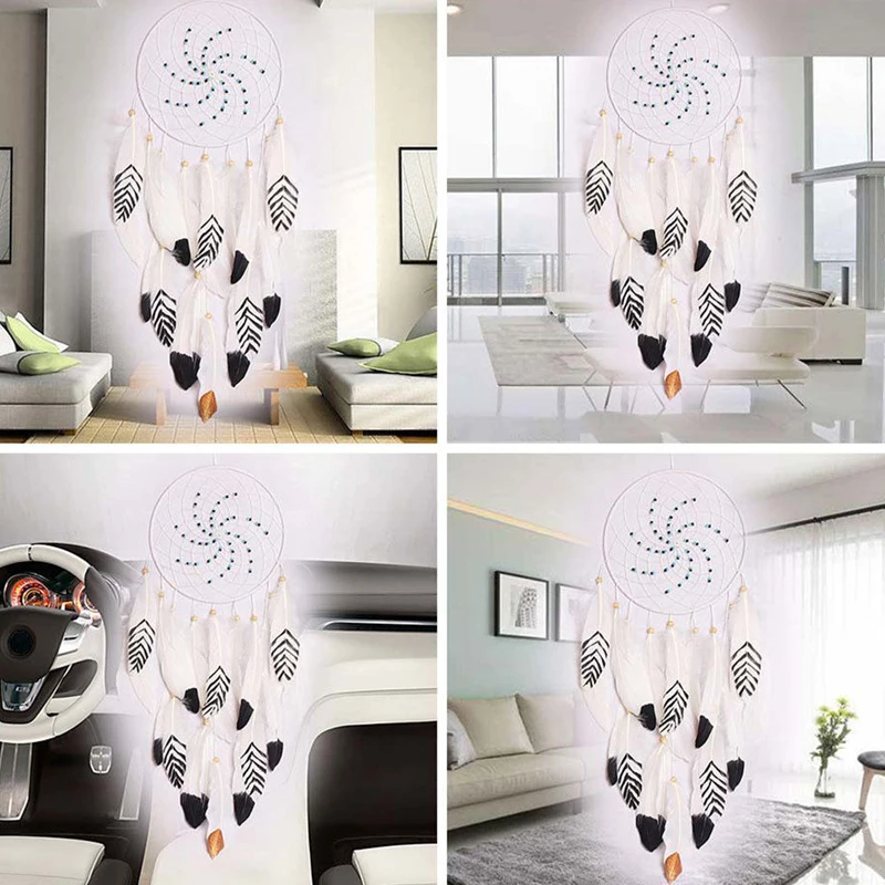 Новинка 2019 Большой Белый Индийский Ловец снов украшение для стен ручной работы