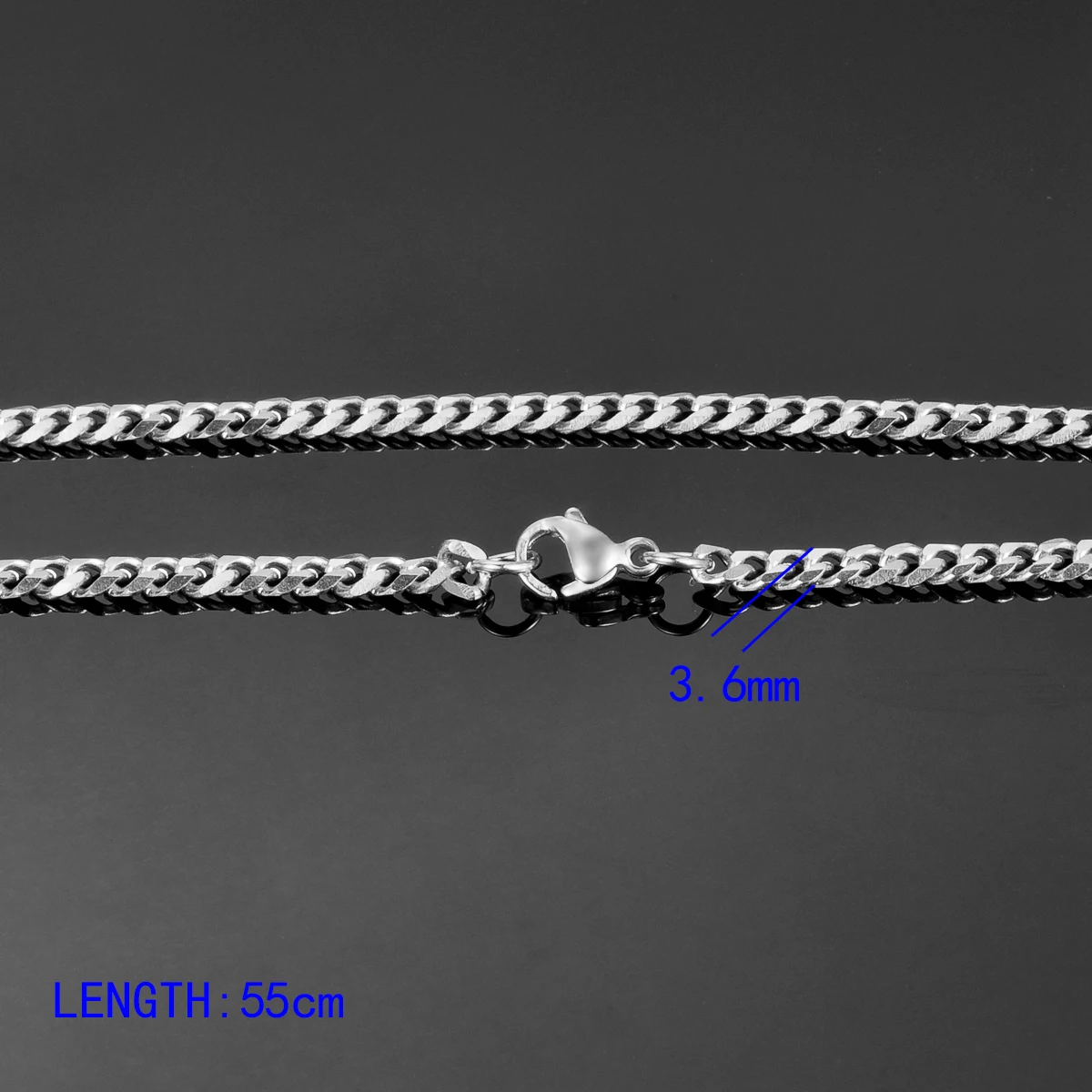 55cmx3.6mm Нержавеющая сталь funique Серебряный тон витая веревка микс цепь ожерелье для изготовления ювелирных изделий мужское женское ожерелье с длинной цепью ювелирные изделия - Окраска металла: 55cmx3.6mm