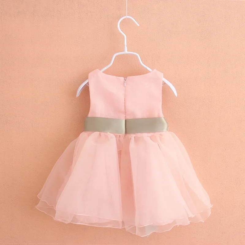 Новинка 2016 года платье принцессы с цветочным узором для девочек ярко розовые