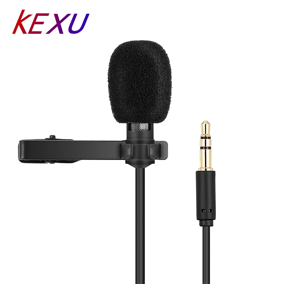 KEXU пристегивающийся на воротник галстук искусственный петличный микрофон для iOS