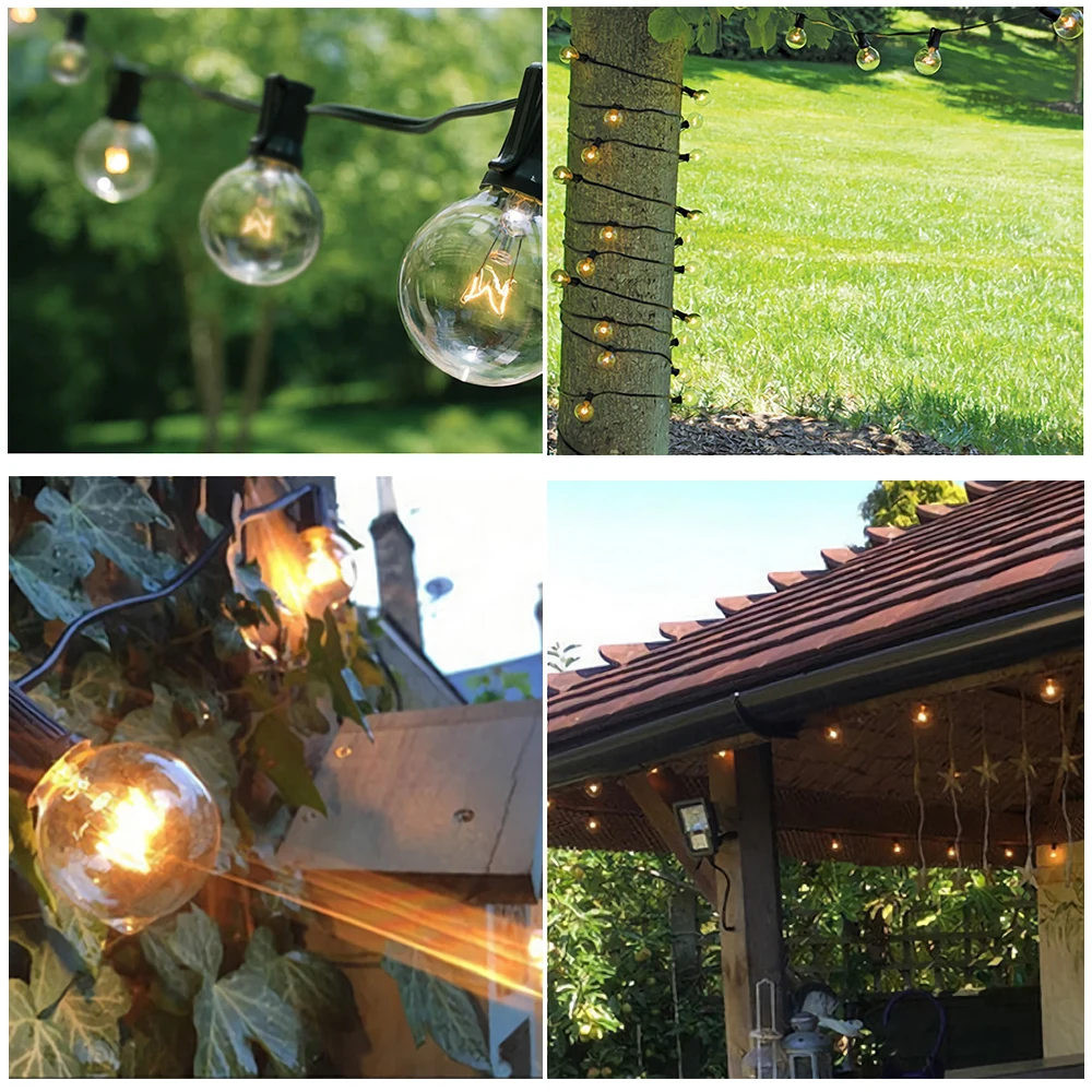 Струны G40 Globe String Lights с 25 прозрачными лампами 25Ft UL для внутреннего и наружного