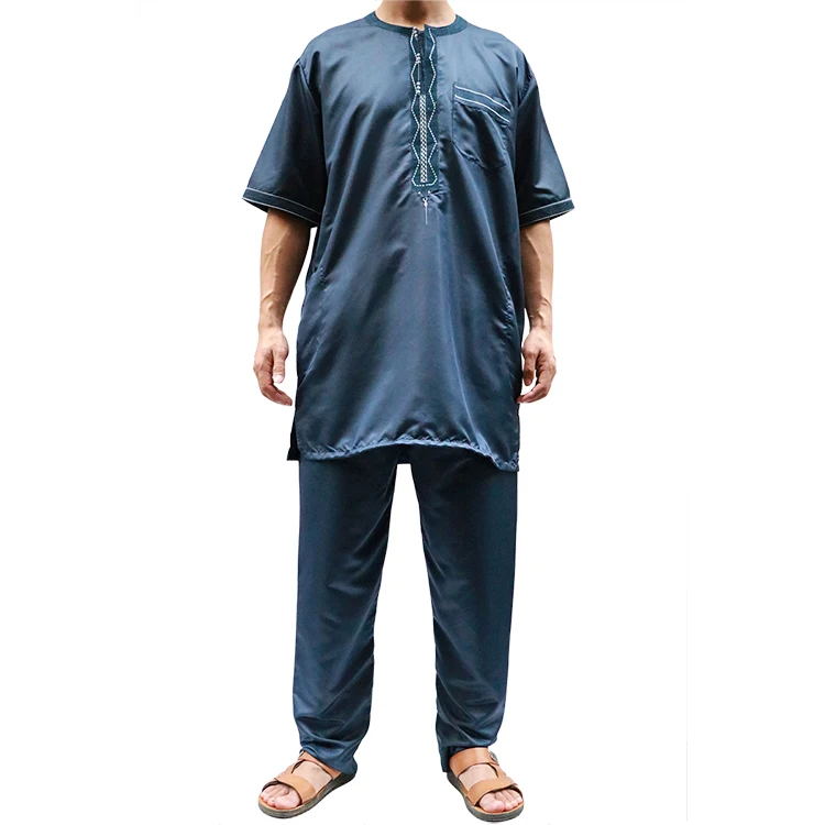 Новый дизайн мусульманский мужской Jubba Thobe thobe с брюками кафтан юбба