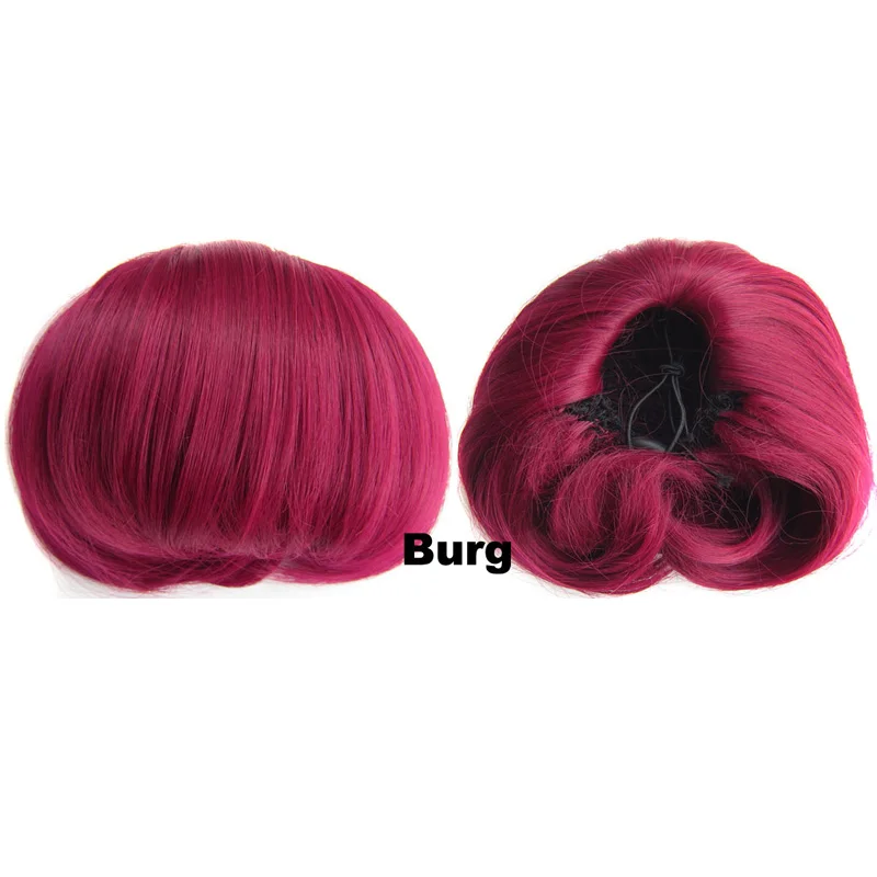 Jeedou Updos синтетические волосы высокая температура волокна шиньон коричневый цвет 85 г волосы булочка Pad пончик-шиньон Резиновая лента шиньон - Цвет: Burg