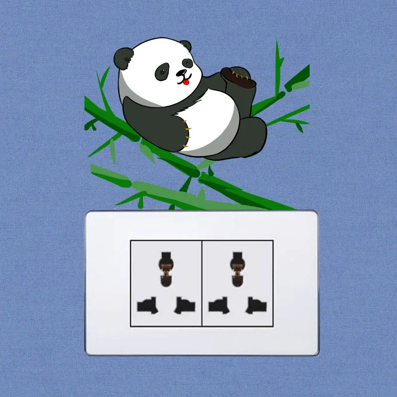 YOJA The Lazy Panda раскладывается на бамбук ПВХ гостиная домашний декор наклейка стену