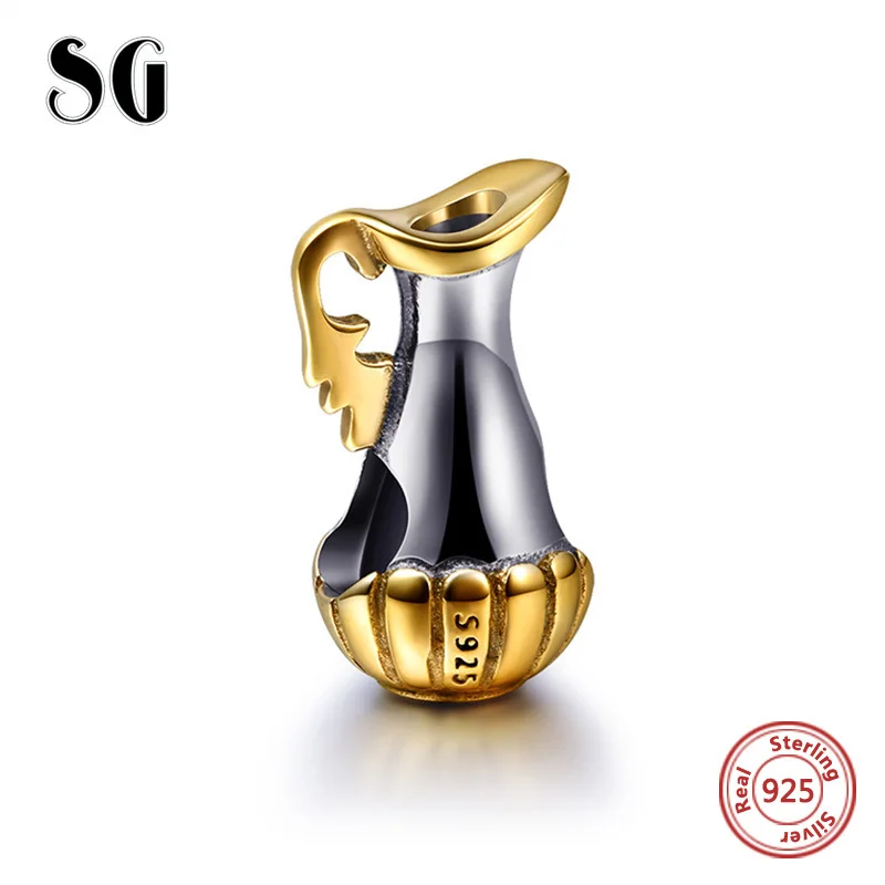 SG 925 пробы, серебряная кофейная чашка, воздушный шар,, я люблю тебя, подвески, бусины, подходят к аутентичным браслетам pandora, ювелирные изделия, подарок