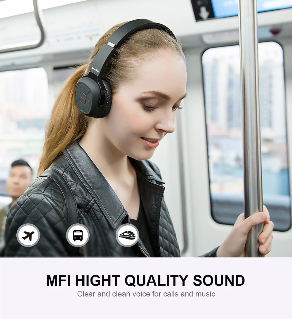 Новые Bee активные шумоподавления ANC HD стерео Складная гарнитура беспроводные Bluetooth наушники с микрофоном для iPhone xiaomi PC tv