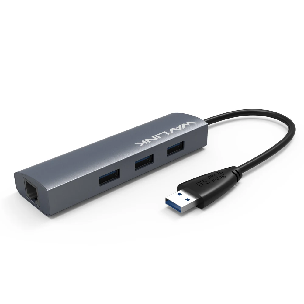 Wavlink 3 Порты и разъёмы usb-хаб 3,0 кард-ридер RJ-45 Gigabit Ethernet USB 3,0 Hub адаптер Алюминий для usb-устройства для Windows и Mac OS