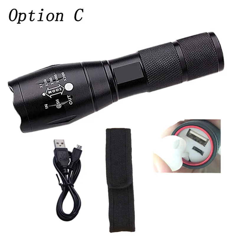 Litwod z30 USB зарядное устройство тактический фонарь CREE XM-L2 T6 Zoom СВЕТОДИОДНЫЙ фонарик usb powerbank 18650 перезаряжаемый фонарик - Испускаемый цвет: option C