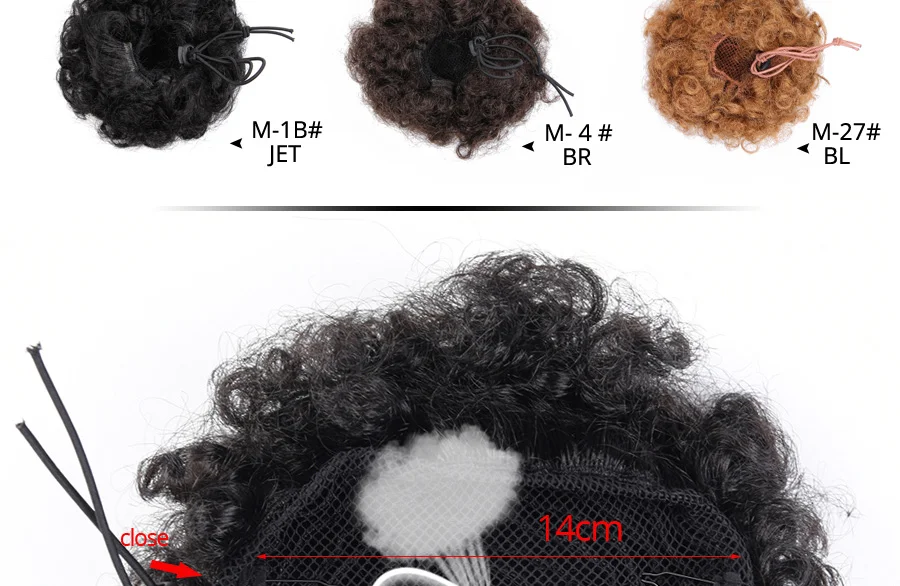 Alileader женские Синтетические афро волосы булочка шнурок хвост кудрявый Updo крышка пончик шиньоны Черный Коричневый для женщин