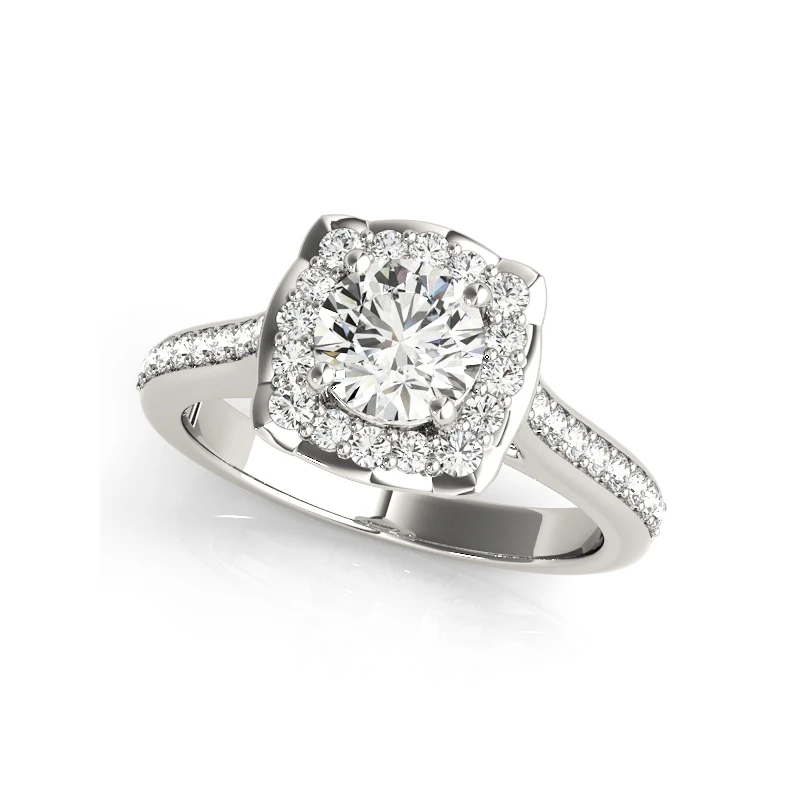 LESF 1.0 Carat Halo Rings Lover Promise Ring Gift Jewelry for Women Eternity Bijouterie 100% 925 Silver | Украшения и аксессуары