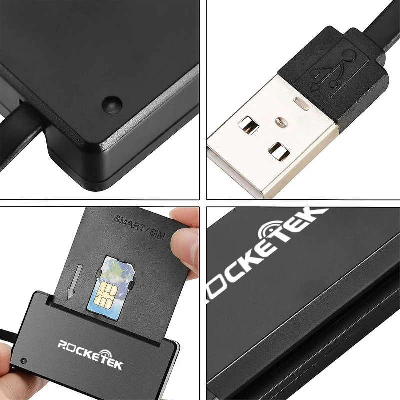 Rocketek USB 2.0 smart card reader DOD Военная Униформа USB высокого качества Карт-ридеры/CAC общего доступа, адаптер сим-карты, ID, банковские карты